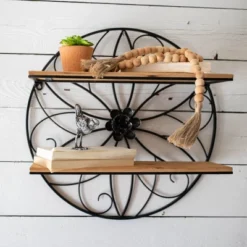 Black Metal & Wood Wall Shelf - Foreside Home & Garden -Safavieh Shop GUEST 00c11fd6 d1c0 46b6 ad94 b13354b1eebc