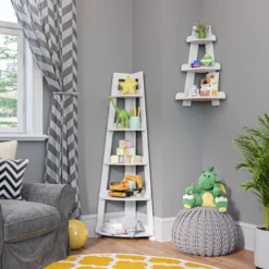 Kids' Corner Ladder Wall Shelf White - RiverRidge Home 12 Kids' Corner Ladder Wall Shelf White - RiverRidge Home -Safavieh Shop GUEST 020159fe cabb 44a3 89f6 44a61cde4dd8