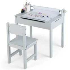 Costway Toddler Craft Table & Chair Set Kids Art Crafts Table WithPaper Roll Holder Grey/White -Safavieh Shop GUEST 06ee0f4a 4d39 4b89 b592 d33d5f1b545d