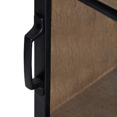 22" X 28" Barnhardt Decorative Wooden Wall Cabinet With Sliding Glass Door Rustic Brown - Kate & Laurel All Things Decor 7 22" X 28" Barnhardt Decorative Wooden Wall Cabinet With Sliding Glass Door Rustic Brown - Kate & Laurel All Things Decor - Image 5