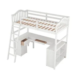 Twin Size Wooden Loft Bed With Drawers, Cabinet, Shelves And Desk-ModernLuxe -Safavieh Shop GUEST 09f6d1dd ba90 46da 8c28 b0d8278debcb