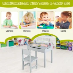 Costway Toddler Craft Table & Chair Set Kids Art Crafts Table WithPaper Roll Holder Grey/White -Safavieh Shop GUEST 0a5fae68 5e04 4877 a2bd 69bb1fefbf4d