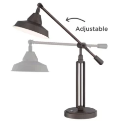 Franklin Iron Works Turnbuckle Rustic Farmhouse Desk Lamp 25" High Oil Rubbed Bronze With USB Charging Port LED Adjustable Metal Shade For Bedroom -Safavieh Shop GUEST 0aa40bbd a767 4cc4 a4c1 003bb864102f