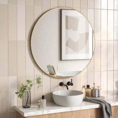 34" Hubba Wall Mirror Brass - Umbra 8 34" Hubba Wall Mirror Brass - Umbra - Image 6