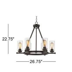 Franklin Iron Works Holman Bronze Wagon Wheel Chandelier 26 3/4" Wide Rustic Farmhouse Clear Glass 6-Light Fixture For Dining Room Kitchen Island Home 16 Franklin Iron Works Holman Bronze Wagon Wheel Chandelier 26 3/4" Wide Rustic Farmhouse Clear Glass 6-Light Fixture For Dining Room Kitchen Island Home -Safavieh Shop GUEST 0d3b7d22 f140 4a6b af04 fed7a18afeaf