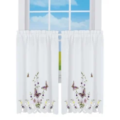 Collections Etc Embroidered Lavender Butterfly Floral Window Curtains -Safavieh Shop GUEST 0d457a5a 0cfb 48e9 969f 9f494c3c5c86