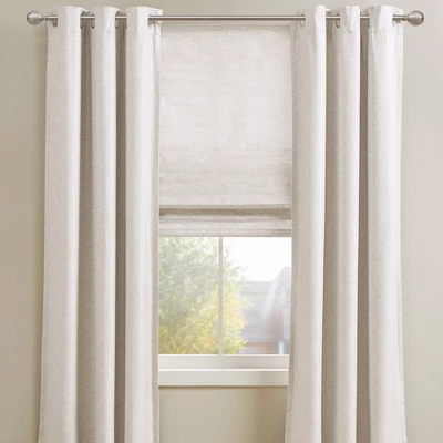 Aberdeen Printed Faux Silk Room Darkening Cordless Roman Blinds And Shade Ivory 10 Aberdeen Printed Faux Silk Room Darkening Cordless Roman Blinds And Shade Ivory - Image 8