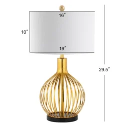 29.5" Metal Baird Table Lamp (Includes LED Light Bulb) Gold - JONATHAN Y -Safavieh Shop GUEST 0e150258 2b3a 4a03 a728 85e52b84799a
