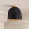 Possini Euro Design Merrick Modern Industrial Ceiling Light Flush Mount Fixture 9" Wide Black Gold For Bedroom Kitchen Living Room Hallway Bathroom -Safavieh Shop GUEST 0e6127d0 da25 4962 bcd6 6f3b4886a8e3