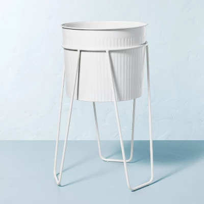 Powder-Coated Metal Planter White - Hearth & Hand™ With Magnolia 7 Powder-Coated Metal Planter White - Hearth & Hand™ With Magnolia - Image 5