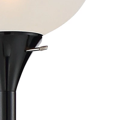 360 Lighting Bingham Modern Torchiere Floor Lamp With Side Lights 71 1/2" Tall Black Metal White Shade For Living Room Reading Bedroom Office House 4 360 Lighting Bingham Modern Torchiere Floor Lamp With Side Lights 71 1/2" Tall Black Metal White Shade For Living Room Reading Bedroom Office House - Image 2