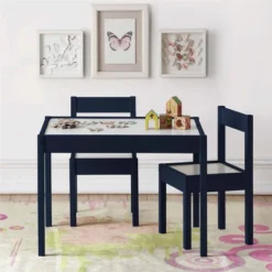 3pc Annya Kiddy Table Set Navy/White - Room & Joy -Safavieh Shop GUEST 14507cb0 a395 43e1 a74c 66eefe723635