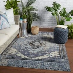 Cicero Indoor/Outdoor Medallion Area Rug Blue/Gray - Jaipur Living -Safavieh Shop GUEST 14a7e39c c3ff 4954 a42b f0e3732697a3