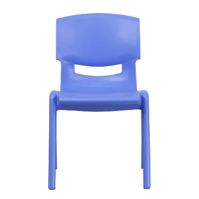 Emma And Oliver 4 Pack Blue Plastic Stack School Chair With 15.5"H Seat, 3rd-7th School Chair 10 Emma And Oliver 4 Pack Blue Plastic Stack School Chair With 15.5"H Seat, 3rd-7th School Chair - Image 8