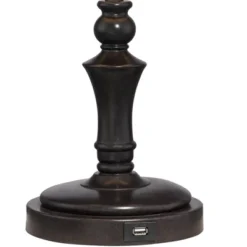 Regency Hill Traditional Swing Arm Desk Table Lamps 21.75" High Set Of 2 With USB Port Bronze Metal Faux Leather Shade For Living Room Bedroom -Safavieh Shop GUEST 16e335f7 47ce 4037 810e e93fba2a866c