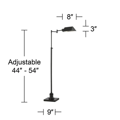 Regency Hill Jenson Traditional Pharmacy Floor Lamp 54" Tall Dark Bronze Adjustable Swing Arm Metal Shade For Living Room Reading Bedroom Office 7 Regency Hill Jenson Traditional Pharmacy Floor Lamp 54" Tall Dark Bronze Adjustable Swing Arm Metal Shade For Living Room Reading Bedroom Office - Image 5