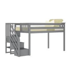 Max & Lily Twin Low Loft Bed With Staircase -Safavieh Shop GUEST 19977f70 eac9 4d72 a13c d7fff84fb773