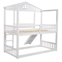 Twin Over Twin House Shaped Bunk Bed With Convertible Slide And Ladder-ModernLuxe -Safavieh Shop GUEST 19c3114a fb00 4e12 9aad ee1ff44b9b84