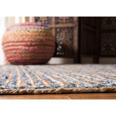 Hudson Stripe Area Rug Natural/Blue - Safavieh 4 Hudson Stripe Area Rug Natural/Blue - Safavieh - Image 2