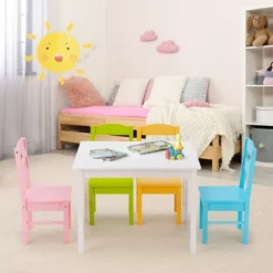 Costway 5 Pieces Kids Wood Table & Chair Set For 2-6 Years Colorful 13 Costway 5 Pieces Kids Wood Table & Chair Set For 2-6 Years Colorful -Safavieh Shop GUEST 1c28236a f08b 47ce bb44 5ffffbfd052f