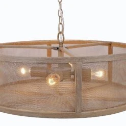 18" Metal Dixsie Caged Farmhouse Chandelier Woodgrain - River Of Goods -Safavieh Shop GUEST 1d0596f6 b6f0 4689 9db0 d4bef88a8657