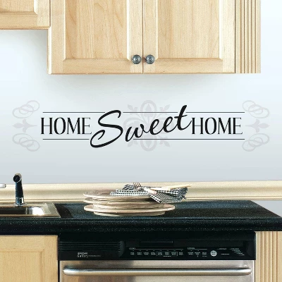 Home Sweet Home Peel And Stick Wall Decal Black - RoomMates 4 Home Sweet Home Peel And Stick Wall Decal Black - RoomMates - Image 2