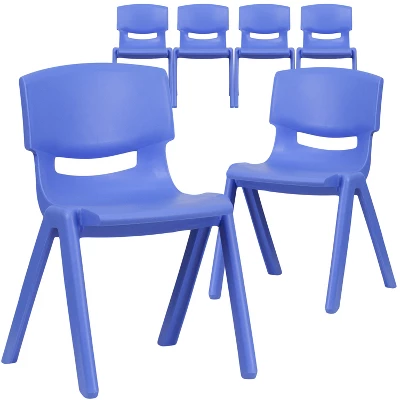 Flash Furniture 6 Pack Plastic Stackable School Chair With 13.25" Seat Height 3 Flash Furniture 6 Pack Plastic Stackable School Chair With 13.25" Seat Height