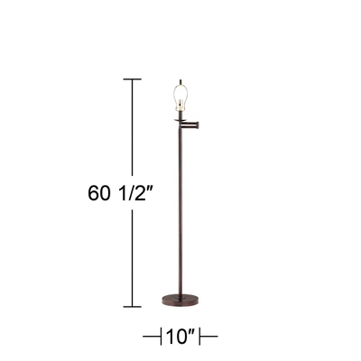 Regency Hill Adjustable Swing Arm Floor Lamp Base 60.5" Tall Bronze For Living Room Reading Bedroom Office 4 Regency Hill Adjustable Swing Arm Floor Lamp Base 60.5" Tall Bronze For Living Room Reading Bedroom Office - Image 2