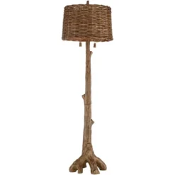 Barnes And Ivy Forrest Sequoia Tree Rustic Country Cottage Floor Lamp 61" Tall Faux Wood Brown Wicker Drum Shade For Living Room Bedroom Office House -Safavieh Shop GUEST 20fca43f 9553 4708 bce2 cefcae9cf00e