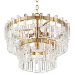 Vienna Full Spectrum Luxum Burnished Brass Chandelier 18 3/4" Wide Modern Tiered Crystal 6-Light Fixture For Dining Room House Foyer Kitchen Island -Safavieh Shop GUEST 215500ae 15a2 4f66 90e2 486875a99b29