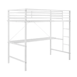 Emma And Oliver Metal Loft Bed Frame With Desk, Protective Guard Rails And Ladder For Kids, Teens And Adults -Safavieh Shop GUEST 241bf851 1f84 42ed a178 199efccc0a35