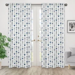 Sweet Jojo Designs Window Panels - Navy & Mint Mod Arrow - 2pk