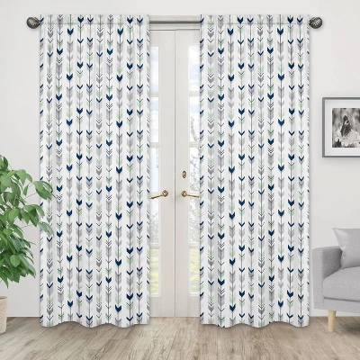 Sweet Jojo Designs Window Panels - Navy & Mint Mod Arrow - 2pk 3 Sweet Jojo Designs Window Panels - Navy & Mint Mod Arrow - 2pk