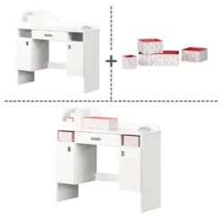 Tiara Makeup Desk Pure White - South Shore -Safavieh Shop GUEST 249ae5a3 678d 4797 9b87 e6d76cd63852
