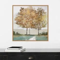 22" X 22" Golden Forest Shimmer By Isabelle Z Framed Canvas Wall Art Light Brown - Amanti Art -Safavieh Shop GUEST 24caa650 2fba 4734 b07d b5555623c294