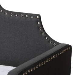 Twin Ally Fabric Upholstered Sofa Daybed With Roll Out Trundle Guest Bed Dark Gray - Baxton Studio -Safavieh Shop GUEST 25063da4 dc9e 4ef9 9e8c 0076f9d6c298