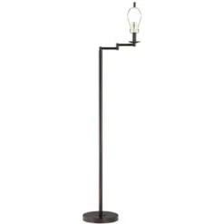 Regency Hill Adjustable Swing Arm Floor Lamp Base 60.5" Tall Bronze For Living Room Reading Bedroom Office