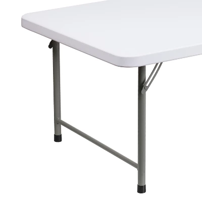 Flash Furniture 4.93-Foot Kid's Granite White Plastic Folding Table 6 Flash Furniture 4.93-Foot Kid's Granite White Plastic Folding Table - Image 4