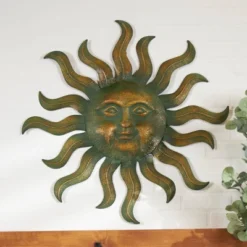 Metal Sun Wall Decor With Smiling Face And Curved Rays Copper - Olivia & May -Safavieh Shop GUEST 291a4f49 3f0c 4152 a9e1 478376475090