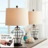 360 Lighting Hudson Rustic Accent Table Lamps 23" High Set Of 2 Bronze Clear Glass USB Charging Port Drum Shade For Bedroom Living Room Bedside Desk 2 360 Lighting Hudson Rustic Accent Table Lamps 23" High Set Of 2 Bronze Clear Glass USB Charging Port Drum Shade For Bedroom Living Room Bedside Desk -Safavieh Shop GUEST 29dc069f b287 4073 83f6 10670af84d8a