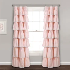 52"x84" Ruffle Window Curtain Panel - Lush Décor -Safavieh Shop GUEST 2a077f5c 7bd3 4681 9282 5aa3533f69f1