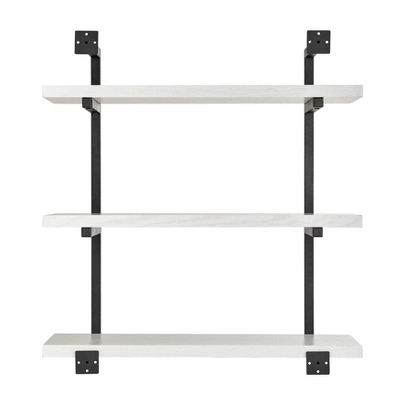 31.5" X 33.2" Modern 3 Tier Hanging Bracket Wall Shelve White Birch - Danya B. 18 31.5" X 33.2" Modern 3 Tier Hanging Bracket Wall Shelve White Birch - Danya B. - Image 16