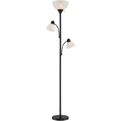 360 Lighting Bingham Modern Torchiere Floor Lamp With Side Lights 71 1/2" Tall Black Metal White Shade For Living Room Reading Bedroom Office House 10 360 Lighting Bingham Modern Torchiere Floor Lamp With Side Lights 71 1/2" Tall Black Metal White Shade For Living Room Reading Bedroom Office House - Image 8
