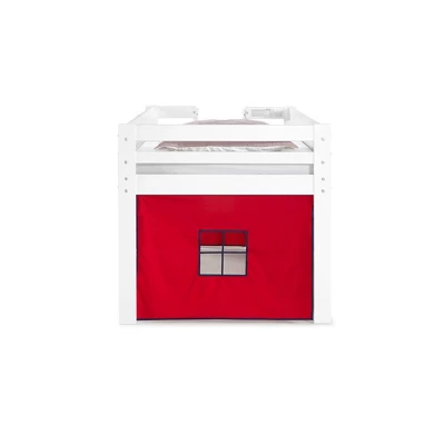 Twin Jasper Junior Loft Bed, White Frame And Playhouse Tent Blue/Red - Alaterre Furniture 6 Twin Jasper Junior Loft Bed, White Frame And Playhouse Tent Blue/Red - Alaterre Furniture - Image 4
