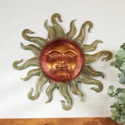 Metal Sun Wall Decor With Smiling Face And Curved Rays Copper - Olivia & May -Safavieh Shop GUEST 2cd59897 c27c 4385 9a7a f928ca2ff28e