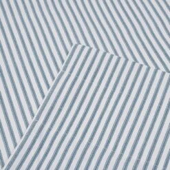 Ellis Curtain Plaza Classic Ticking Stripe Printed On Natural Ground 1.5" Rod Pocket Tailored Tiers Blue -Safavieh Shop GUEST 2d94e632 5d4b 4a7d 9ff0 410bc211c128