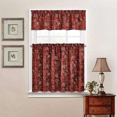 36"x56" Floral Curtain Tiers Set - Traditions By Waverly 7 36"x56" Floral Curtain Tiers Set - Traditions By Waverly - Image 5