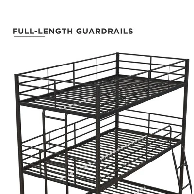 Triple Twin Zeke Metal Bunk Bed - Room & Joy 6 Triple Twin Zeke Metal Bunk Bed - Room & Joy - Image 4