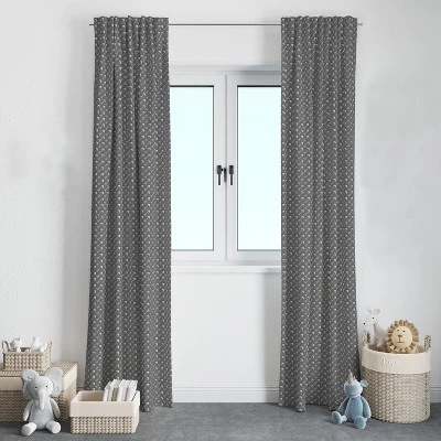 Bacati - Arrows White On Gray Cotton Printed Single Window Curtain Panel 4 Bacati - Arrows White On Gray Cotton Printed Single Window Curtain Panel - Image 2