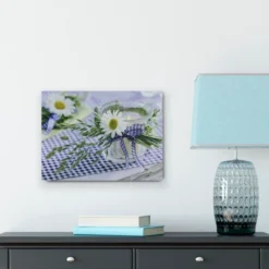 Northlight LED Lighted Flickering Daisy Tea Light Candle Canvas Wall Art 11.75" X 15.75"